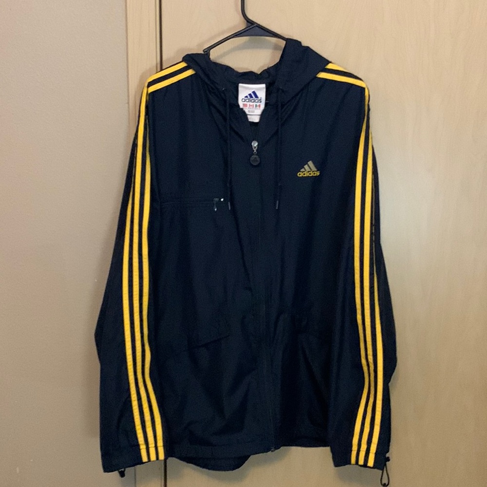 Vtg 90’s Adidas Zip-Up Hooded Windbreaker Jacket